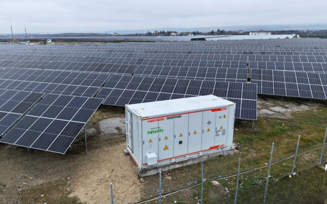 Containerized BESS installation at a solar PV plant in Vedrare, Bulgaria